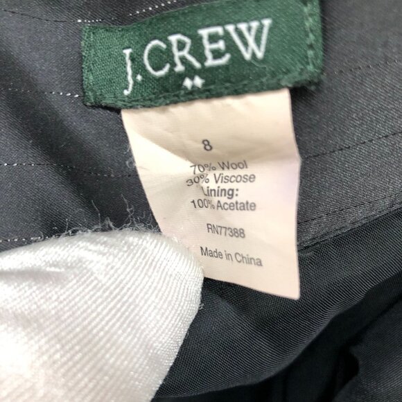 J. Crew Wool Blend Pencil Skirt Womens 8 Black Back Slit Career Workwear - Picture 8 of 8